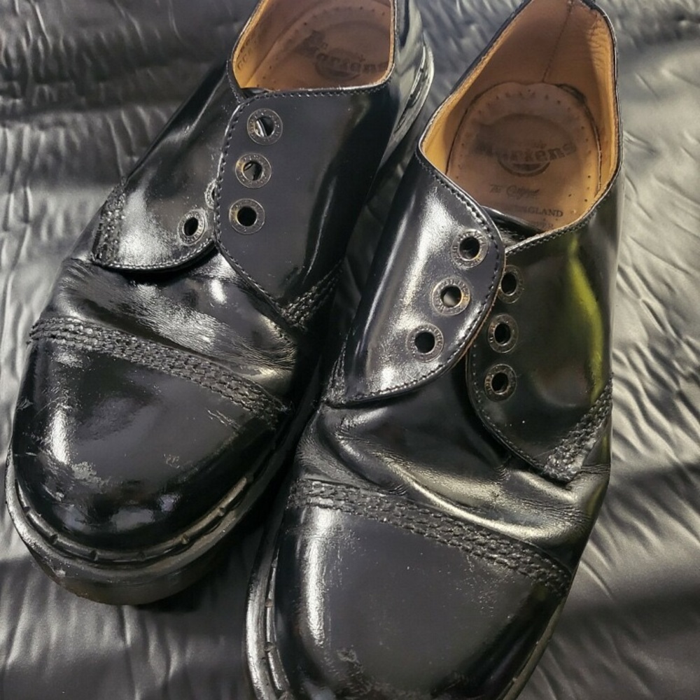 Black stitch Doc Martens made in England